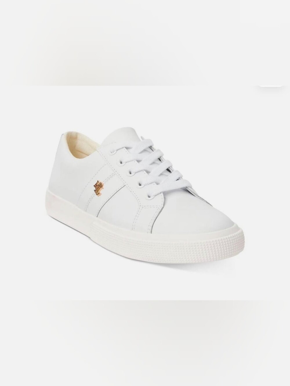 NWT Lauren Ralph Lauren Women's White Leather Sneakers Size 9.5
